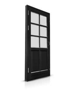Facadedør med 6-felts glas og energisprosser – klassisk design i moderne kvalitet